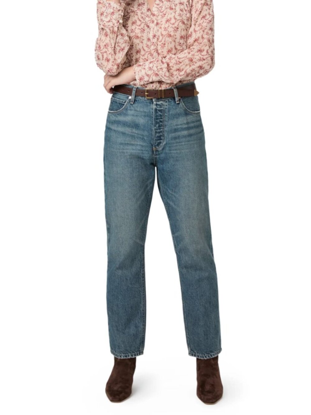 PAIGE Billy High Waist Ankle Straight Leg Jeans